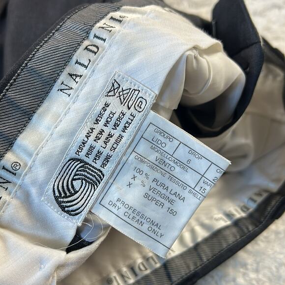 Naldini Italian hand tailored suit super 150 wool 30x28 Short - Picture 14 of 15